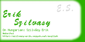 erik szilvasy business card