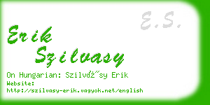 erik szilvasy business card